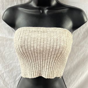 Cropped sweater tube top